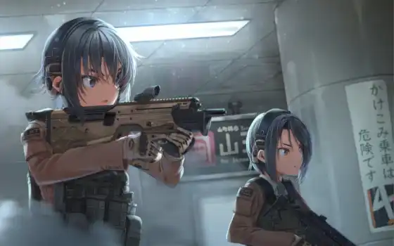 anime, пистолет, девушка, джин, военный, xrp, top, directory, волосы, машина, страница