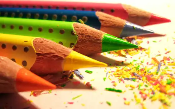 карандаши, макро, разноцветный