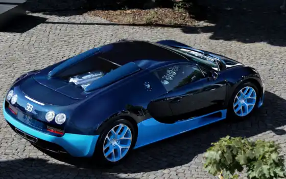 bugatti, veyron, синие, жемчужины, большой, широкий экран,