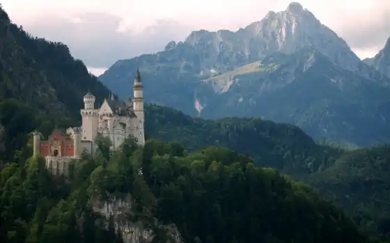 гора, castle, бавария, germanii, разгадать