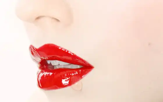 помада, lip, red, девушка