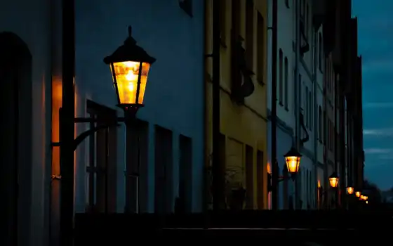 фонарик, улица, город, ночь, house, вечер
