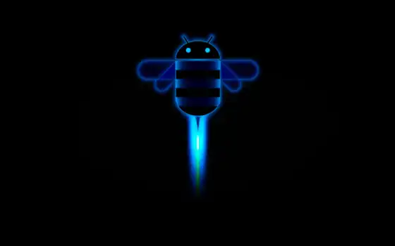 android, honeycomb, logo, dark, blue