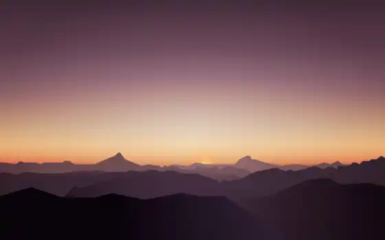mountains, закат, minimal, silent, природа, спокойствие, 