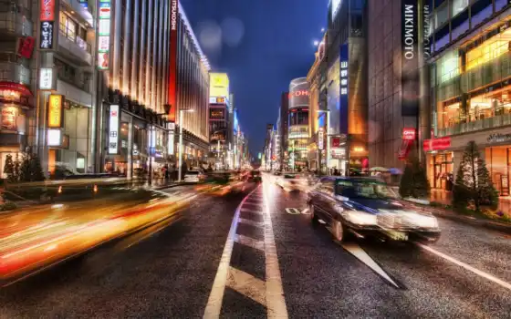 tokio, tokyo, ночь, улица
