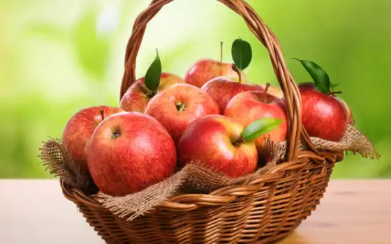 manzanas, cesta, una, imagen, canasta,loveo, escritorio, descargar, manzana,