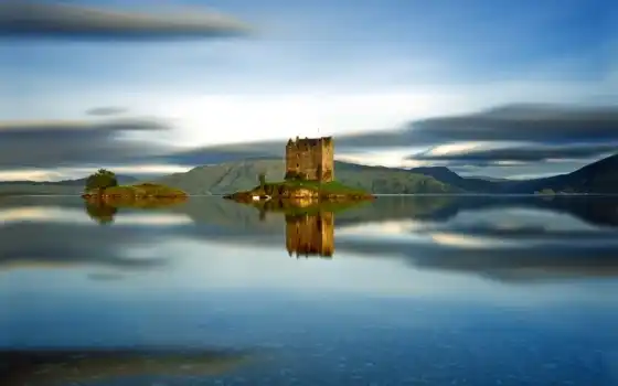 замок, сталкер, шотландия, настольный, мак, остров,