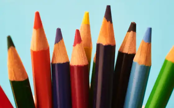 карандаш, канцелярские принадлежности, многоцветный, цветной