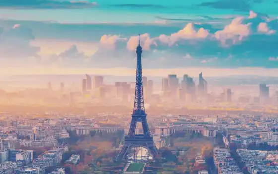 париж, лето, eiffel, башня