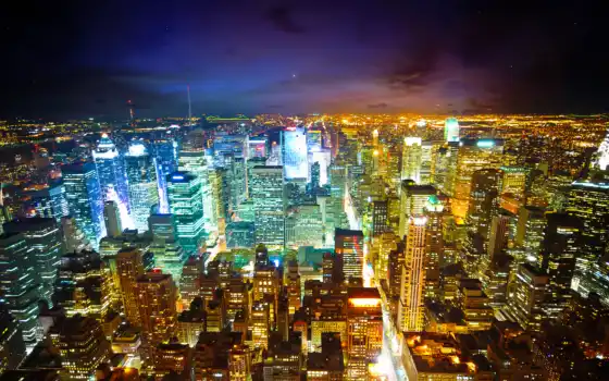 new, york, ночь, город, огонь, manhattan, urban, building, мегаполис,