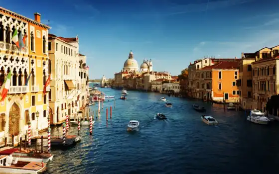 canal, venice, grande, grand, italian, venezia, italy, kanal, фотообои, 