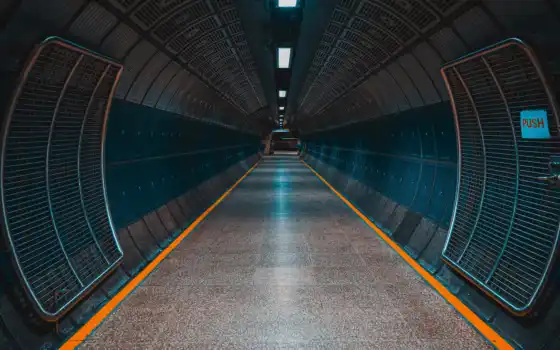 туннель, прихожая, это, метро, удостоверение личности, архитектура, строительство, Лондон, свет, коридор, белый