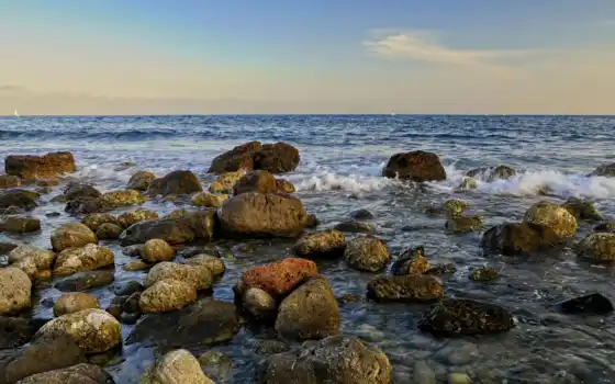 камень, море, волна