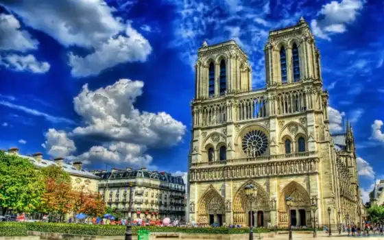 cathedral, парижской, богоматери, нотр, dam,, 
