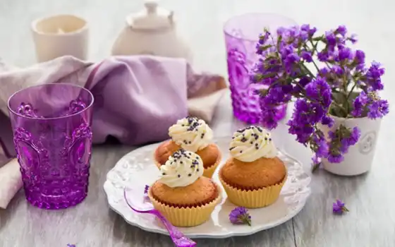cupcake, мороженое, магазин, purple, сладкое