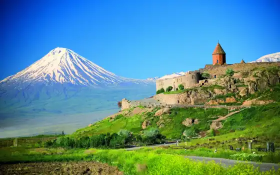 арарат, вирап, армении, гора, хор, гору, горы, обитель, турции, армянской, 