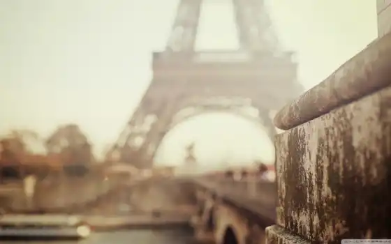 париж, баня, эйфелева башня, город, видимость, фокус, архитектура