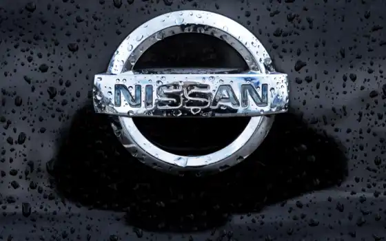 nissan, логотип, черный,