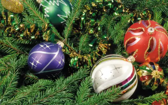 christmas, tree, balls, новогодние, год, новый, ir, днем, новогодних, 