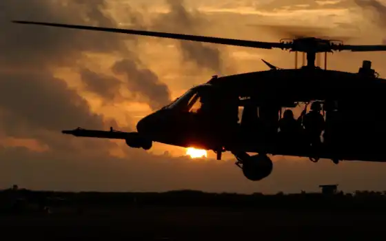вертолет, солдаты, вечер, black, hawk, sunset, military, кнопкой, правой, изображение, blackhawk, mail, 