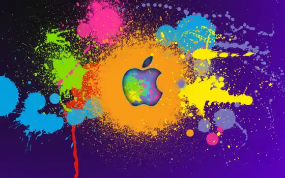 ipad, mac, оригинальный, краска, красочный, настольный, логотип