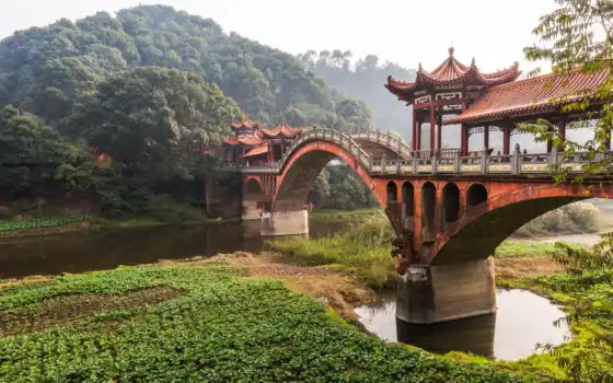 chengdu, sichuan, china, province, мост, старинный, leshan, zhuoy, фото, столица, город