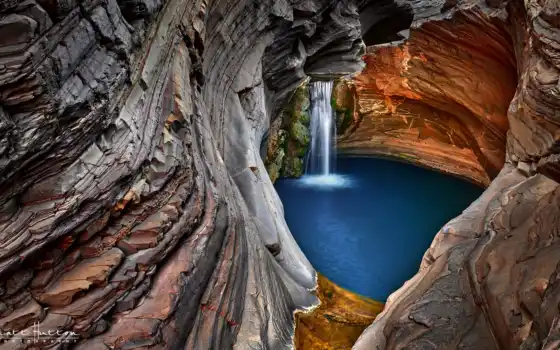водопад, krot, ущелье, австралия, rock