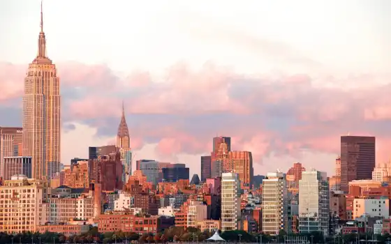 NYC LANDSCAPES, нюерк, вид на город, облока, город
