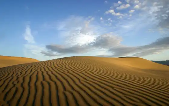 пустыня, облака, песок, 