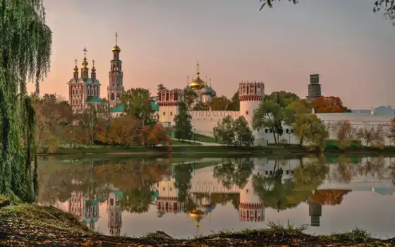 отель, Москва, река, Новодевичий, Россия