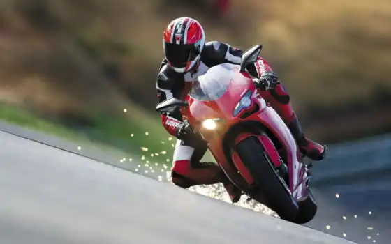 мотоциклы, гонка, скорость, спортивные, красный, 