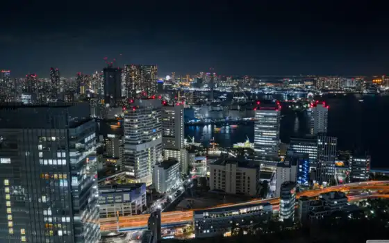 ночь, tokyo, urban, площадь, bay, япония, build, огни, город, spotify, нота