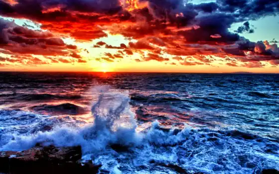 океан, волны, загадка, законное, мирное, море, солнечный свет, анимированные,