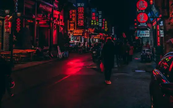 улица, город, signboard, китаянка, освещение, подсветка, neon, previe, ночь, dark, дорогой