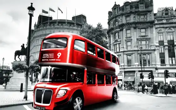 автобус, Лондон, красный, Англия