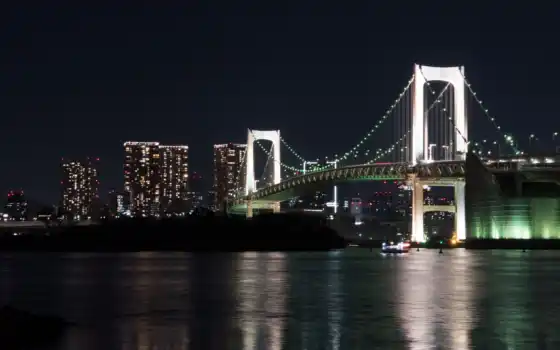 мост, токио, радуга, япония