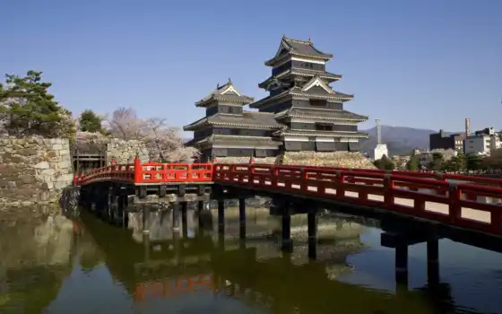 castle, matsumoto, мост, nagano, япония, japanese, город, public, park, domain