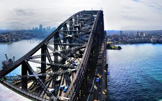 мост, sydney, гавань, harbor, german, здания, река, австралия, 
