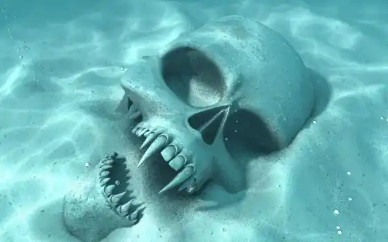 череп, под водой, lên,