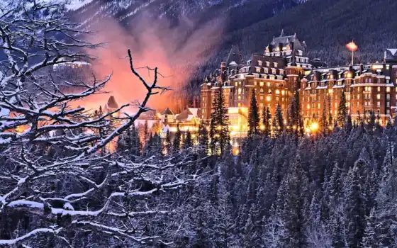 леса, winter, канадский, castle, горы, природа, города, зимой, парки, снег, flickr, 