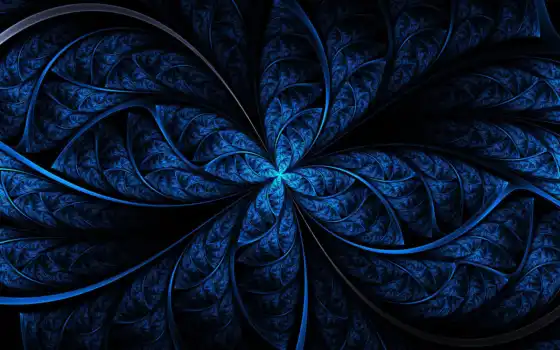 ,, синий, fractal art, синий кобальт, узор, электрик, графический дизайн, дизайн, симметрия, голубой, темно синий, черный, цвет, оттенки синего цвета,