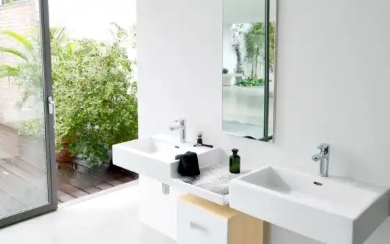 ванная, pvh, зеркало, листовые, умывальник,