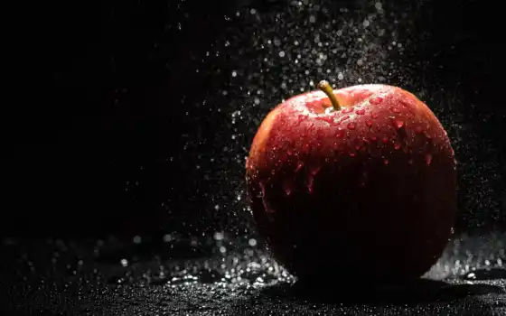 apple, drop, water, плод