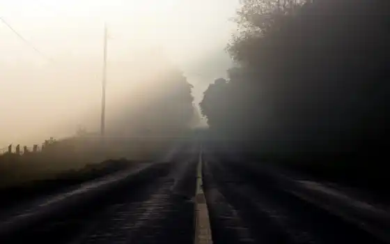 дорога, пейзаж, похожие, утро, туман, 