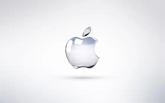 яблоко, логотип, белый, металлический
