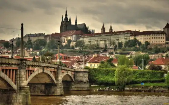 ,, Прага, мост,  город, 4k resolution, архитектура