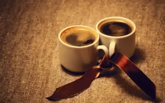 кофе, два, чашка, кофе,
