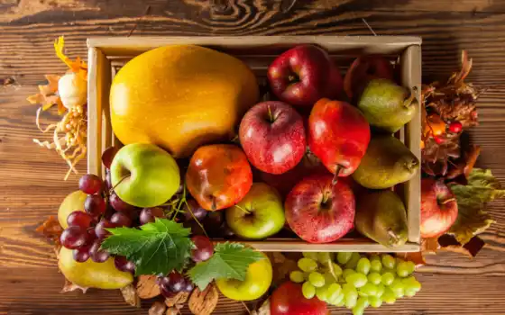 фрукты, производить, осень, фруктов, виноград, яблоки, тыква, урожай, фотографий, 