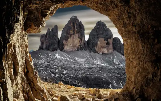 rock, пещера, zinnen, гора