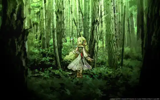 аниме, лес, фантазия, образы,